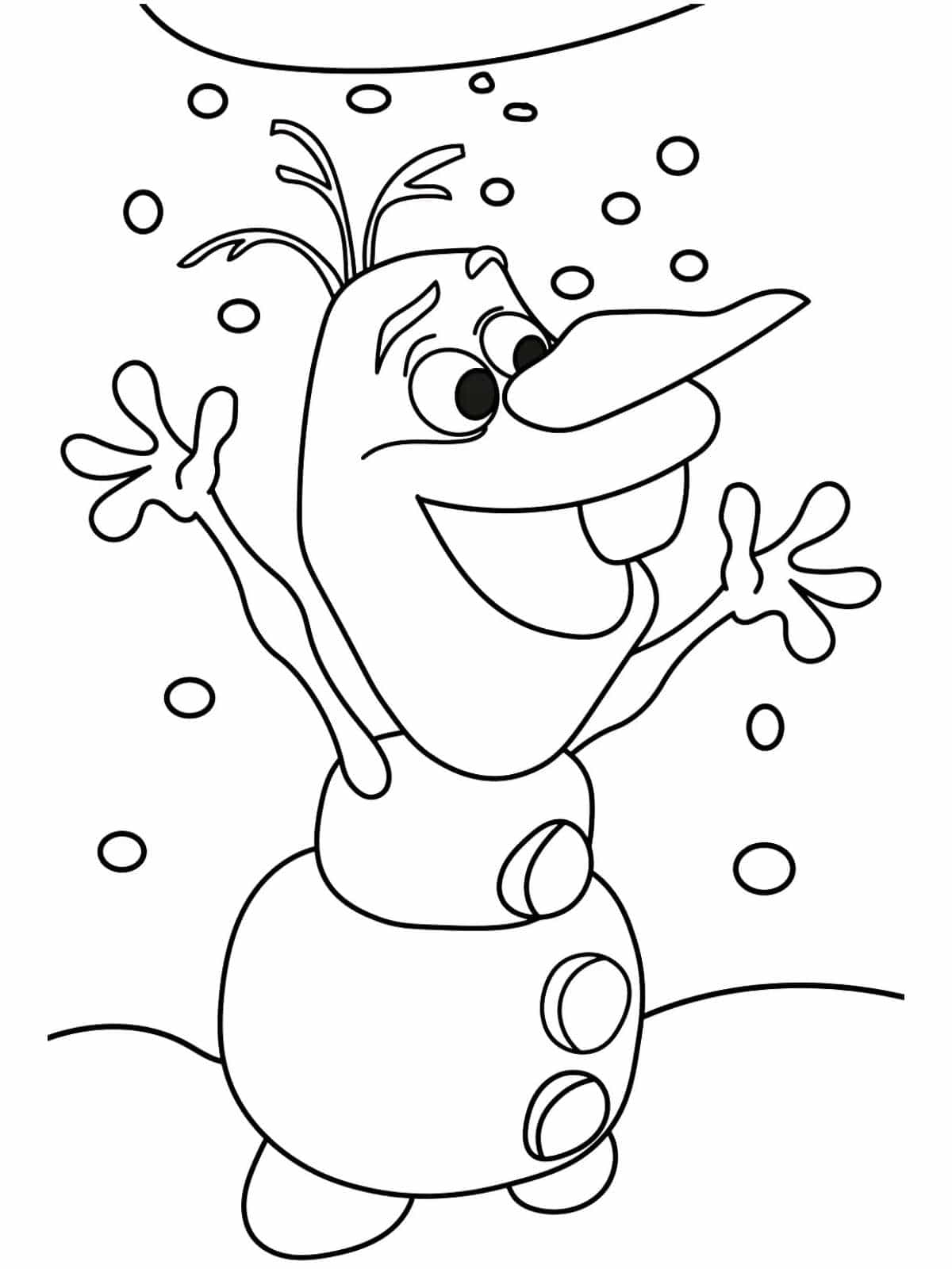 Olaf With Elsa Coloring Page