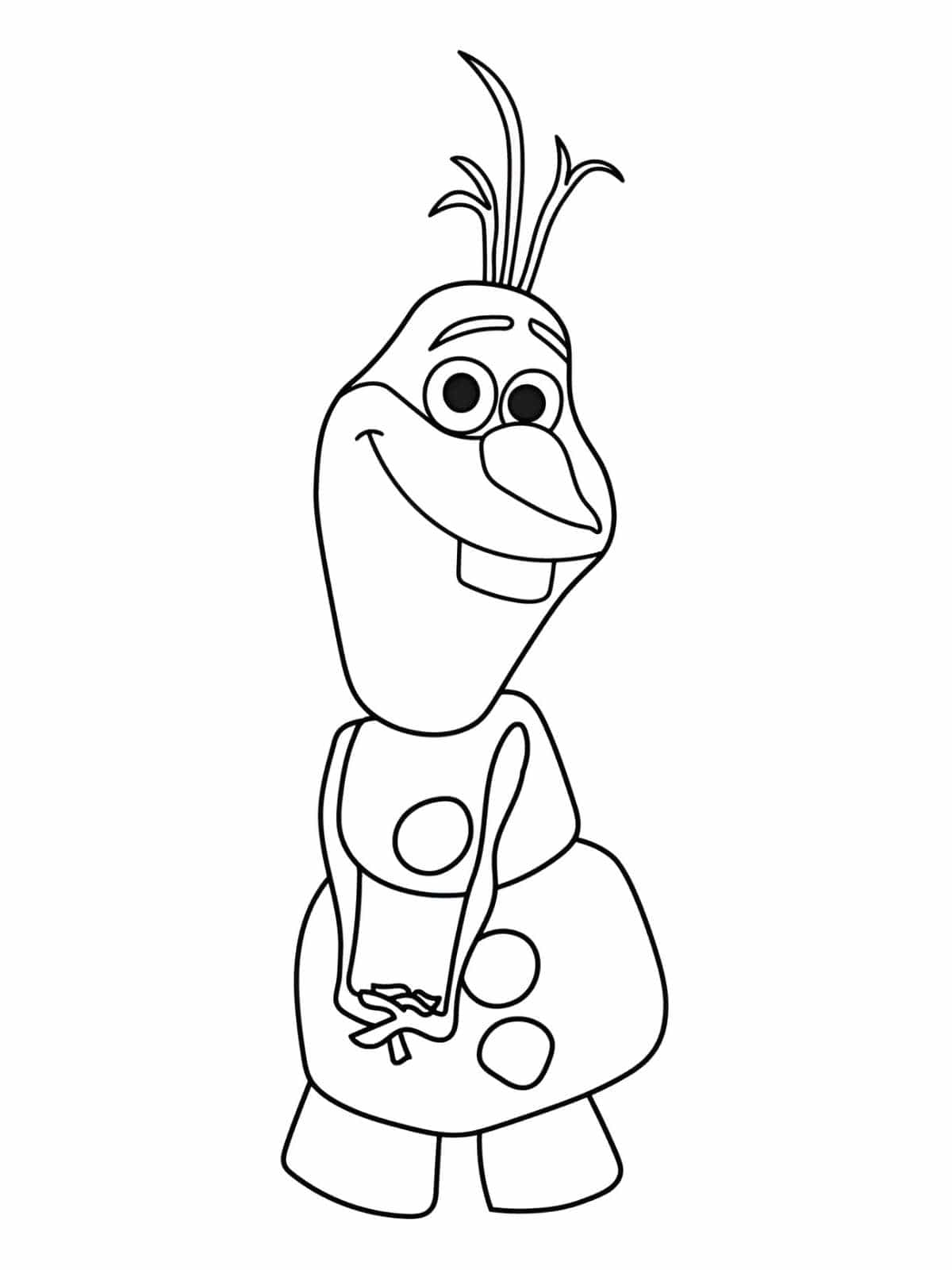 Olaf With Snowflake Buttons Coloring Page