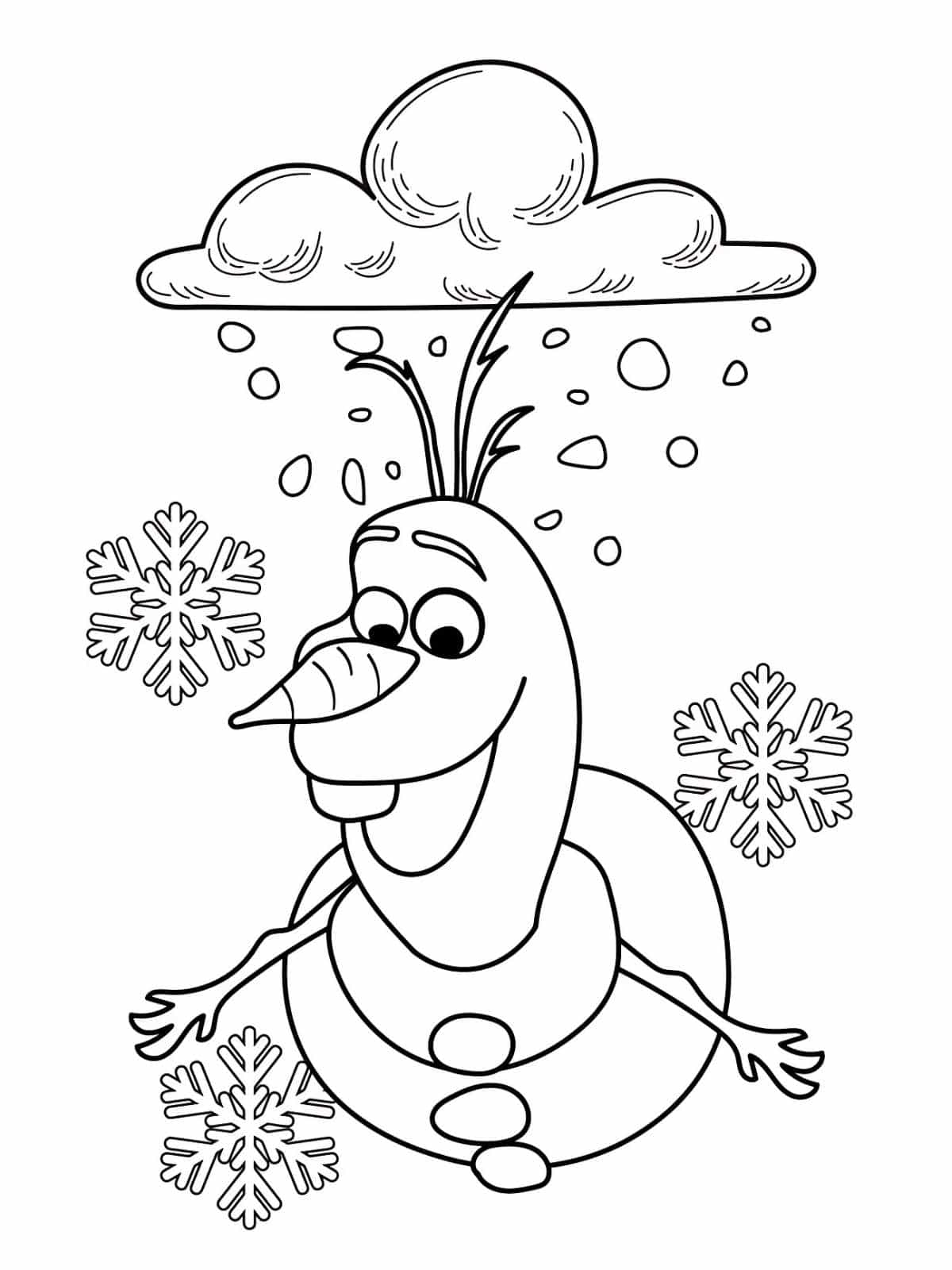 Olaf With Snowman Hat Coloring Page