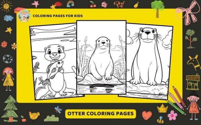 Otter Coloring Pages Featured Image