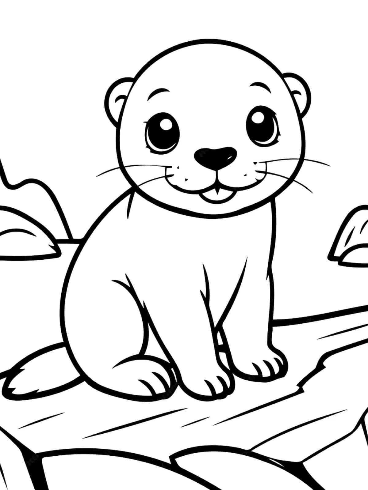 Otter Swimming In River Coloring Pages