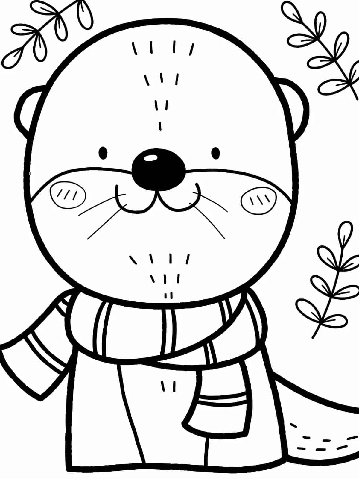 Otter With Duck Coloring Pages