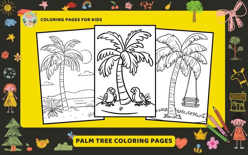 Palm Tree Coloring Pages Featured Image