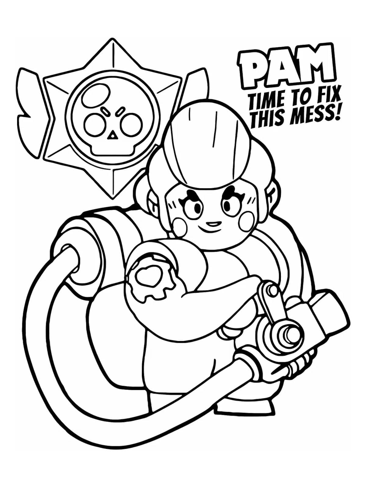 Pam Brawl Stars Coloring Pages