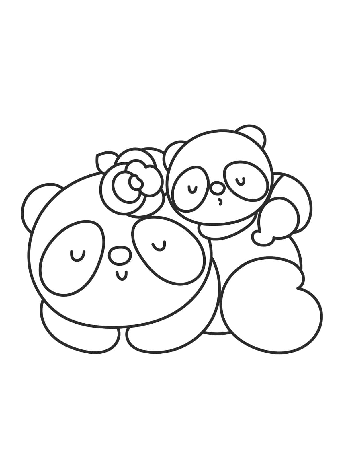 Panda Family Coloring Sheets