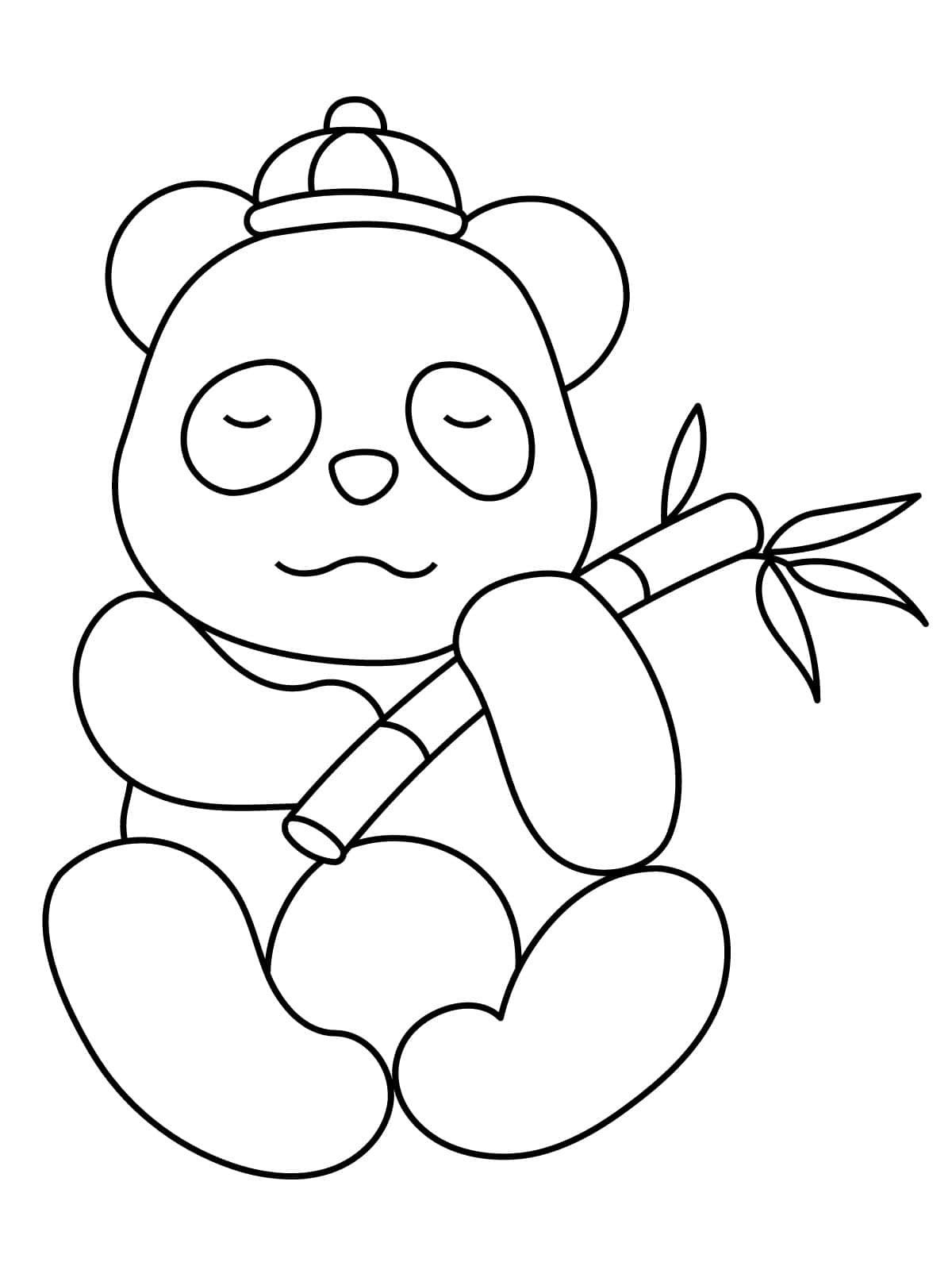 Panda Sleeping Coloring Pages