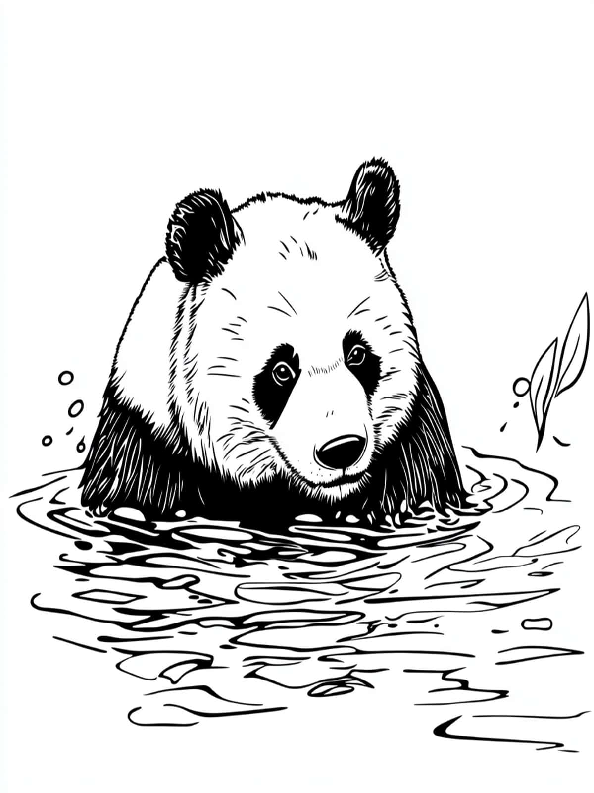 Panda Swim Coloring Pages