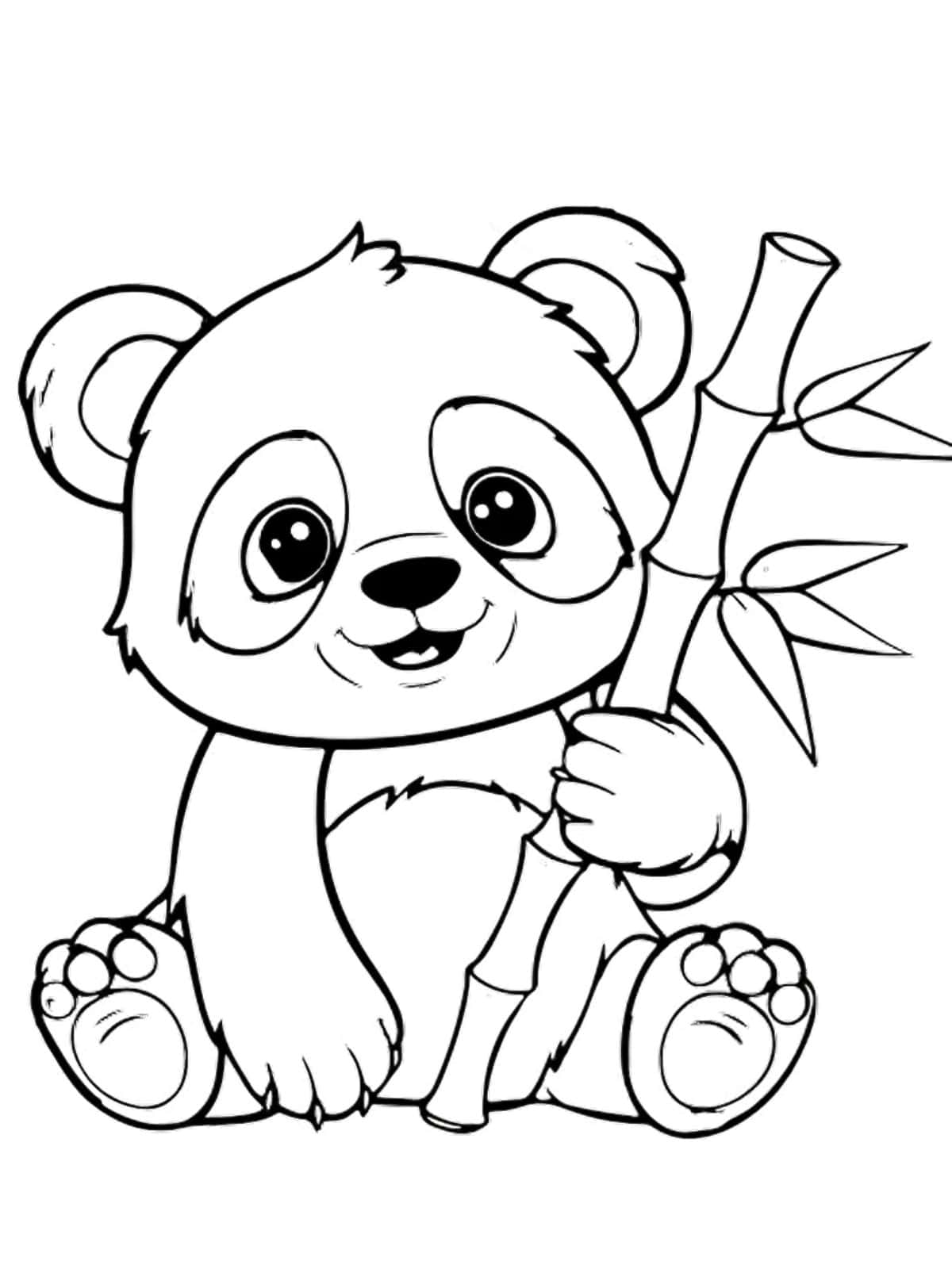 Panda Themed Coloring Pages For Kids