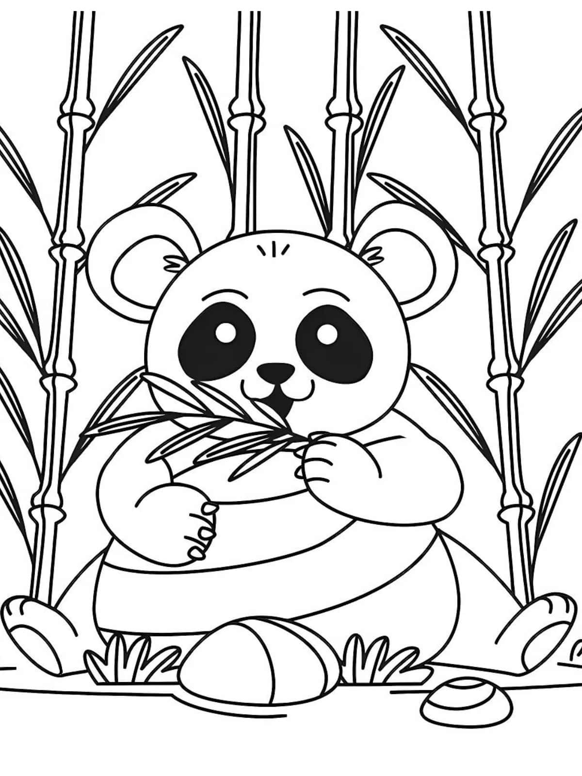 Panda With Big Eyes Coloring Pages