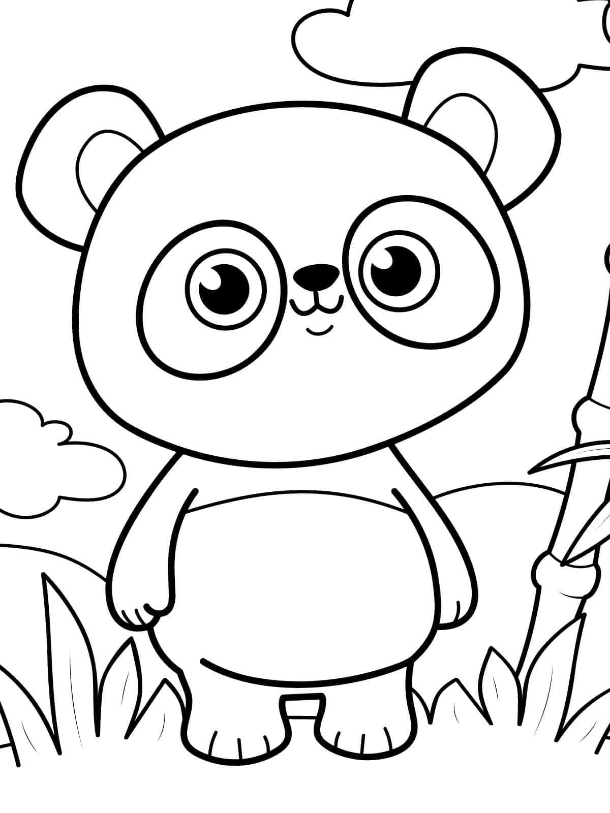 Panda With Black And White Fur Coloring Sheets