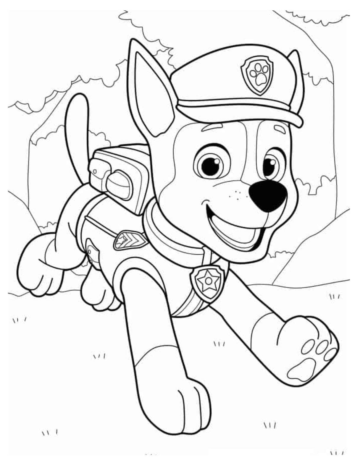 Paw Patrol Chase Jungle Adventure Coloring Pages