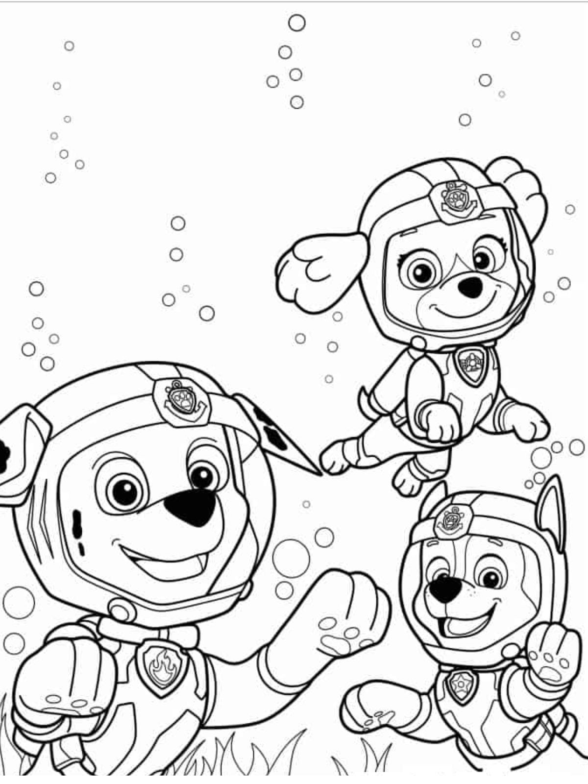 Paw Patrol Deep Sea Rescue Coloring Pages