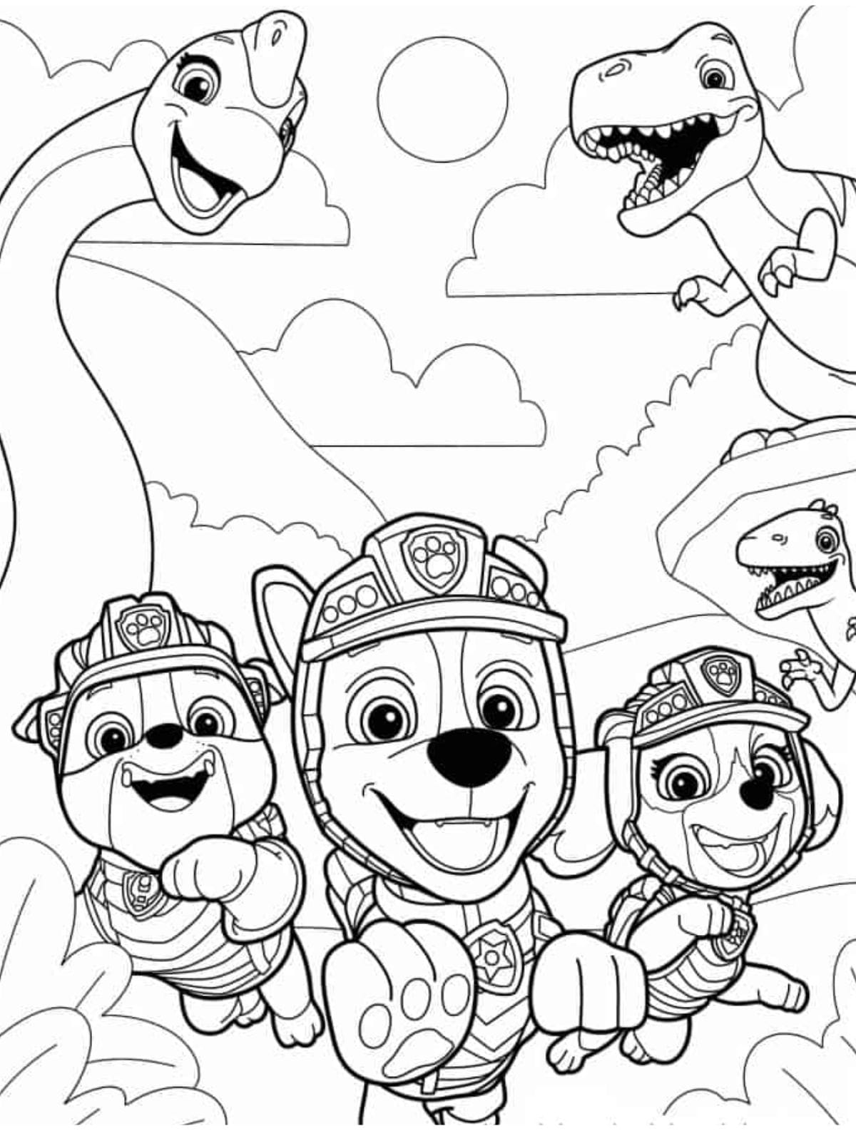 Paw Patrol Dino Rescue Coloring Pages