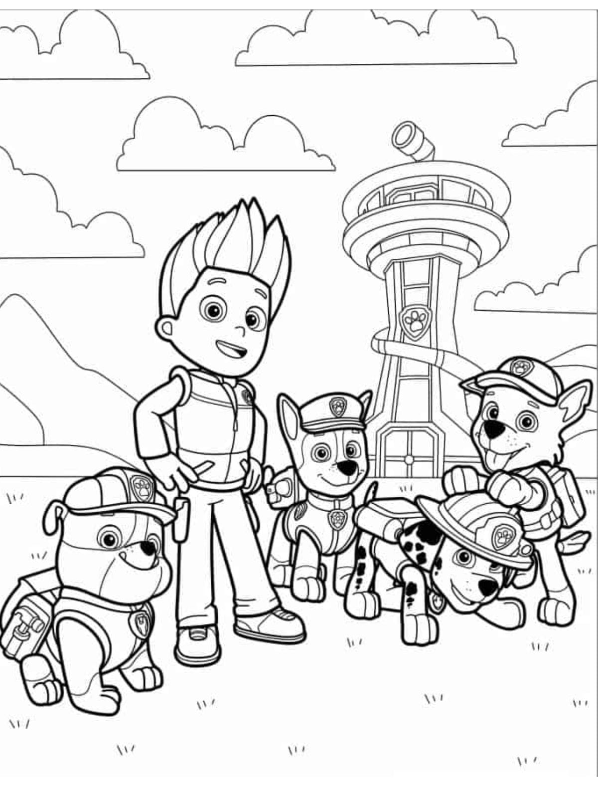 Paw Patrol Ready For Action Coloring Sheet