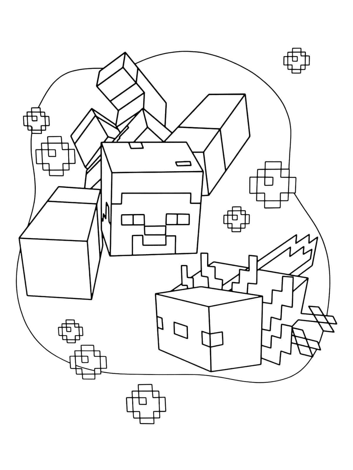 Piglin Minecraft Coloring Page