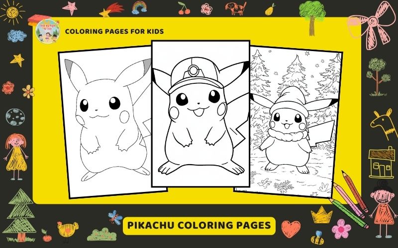 Pikachu Coloring Pages Featured Image