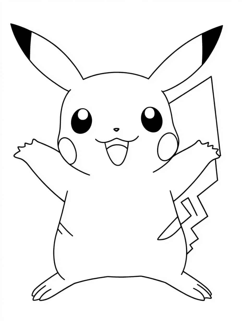 Pikachu Coloring Pages Simple