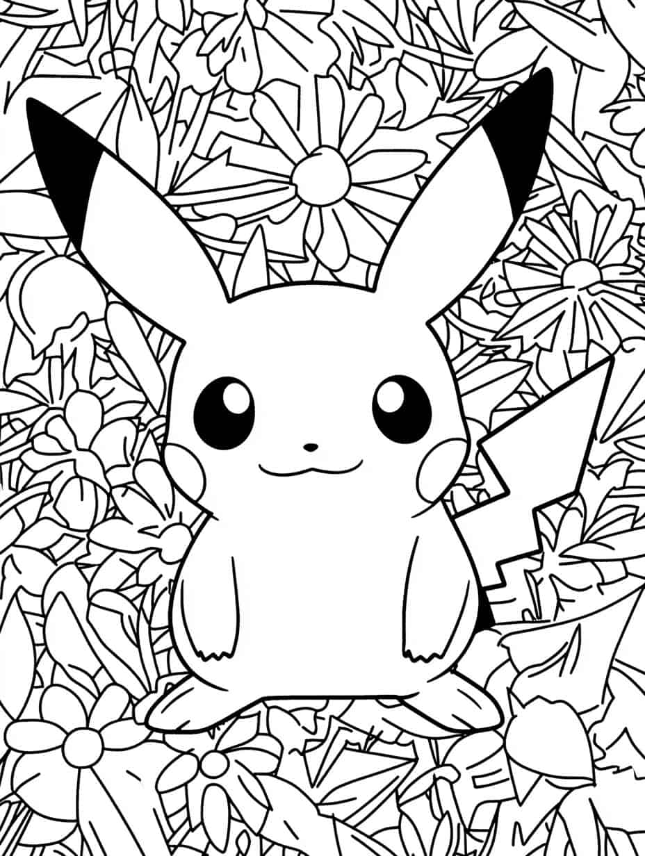 Pikachu In Battle Coloring Page