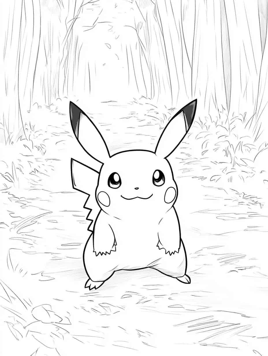 Pikachu In Battle Coloring Pages