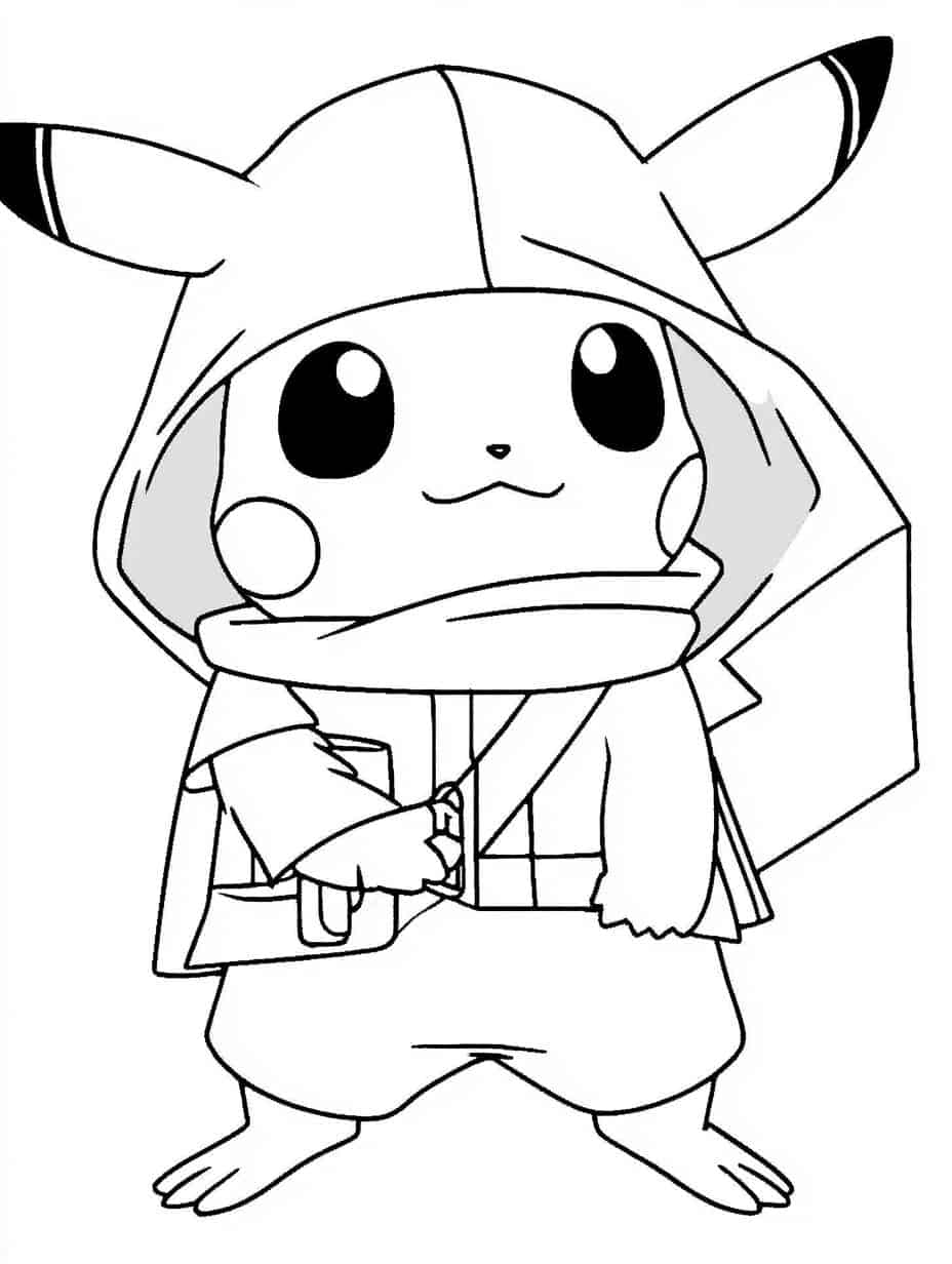 Pikachu In Different Costumes Coloring Pages