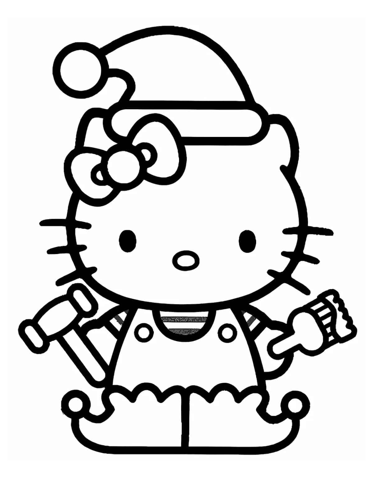 Pink Hello Kitty Coloring Pages