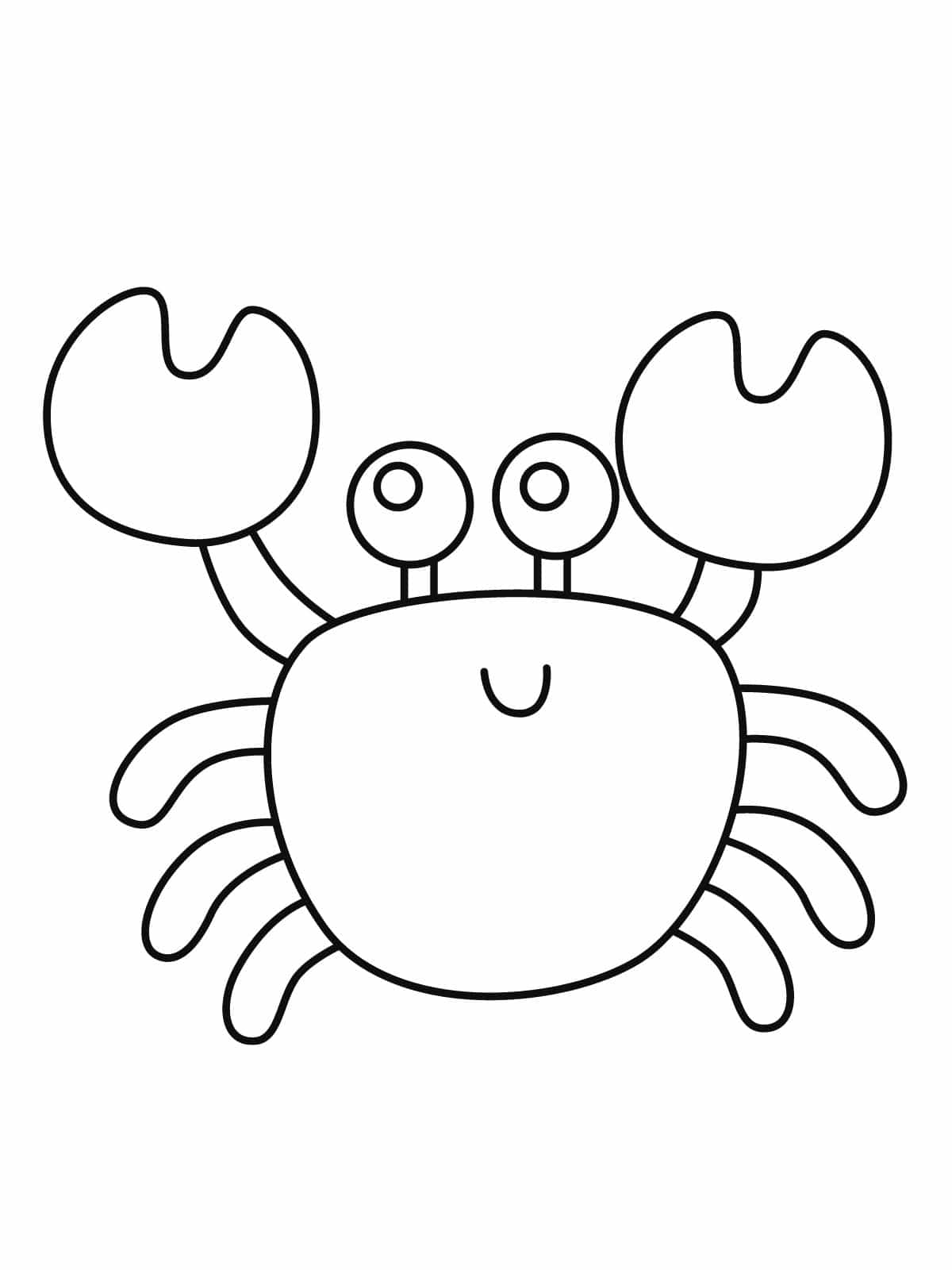 Playful Crab On The Beach Coloring Sheets