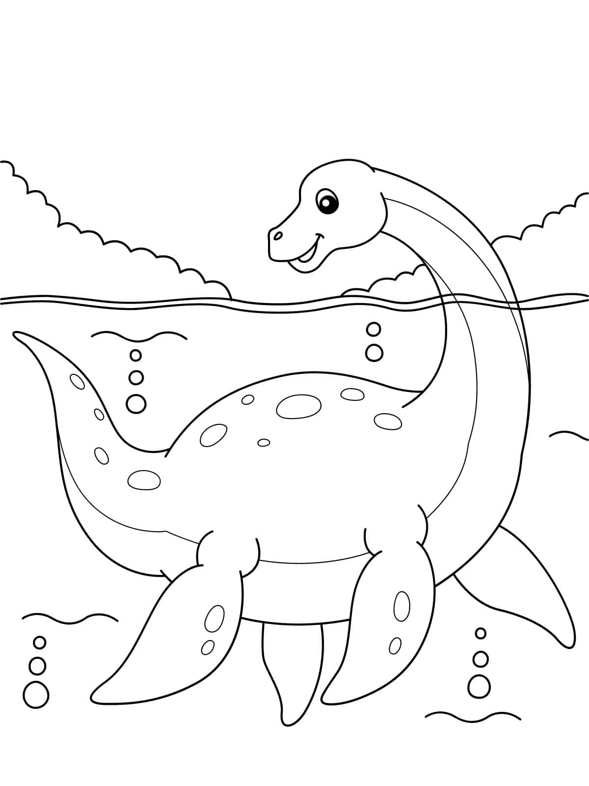 Plesiosaurus Dinosaur Coloring Sheets For Kids