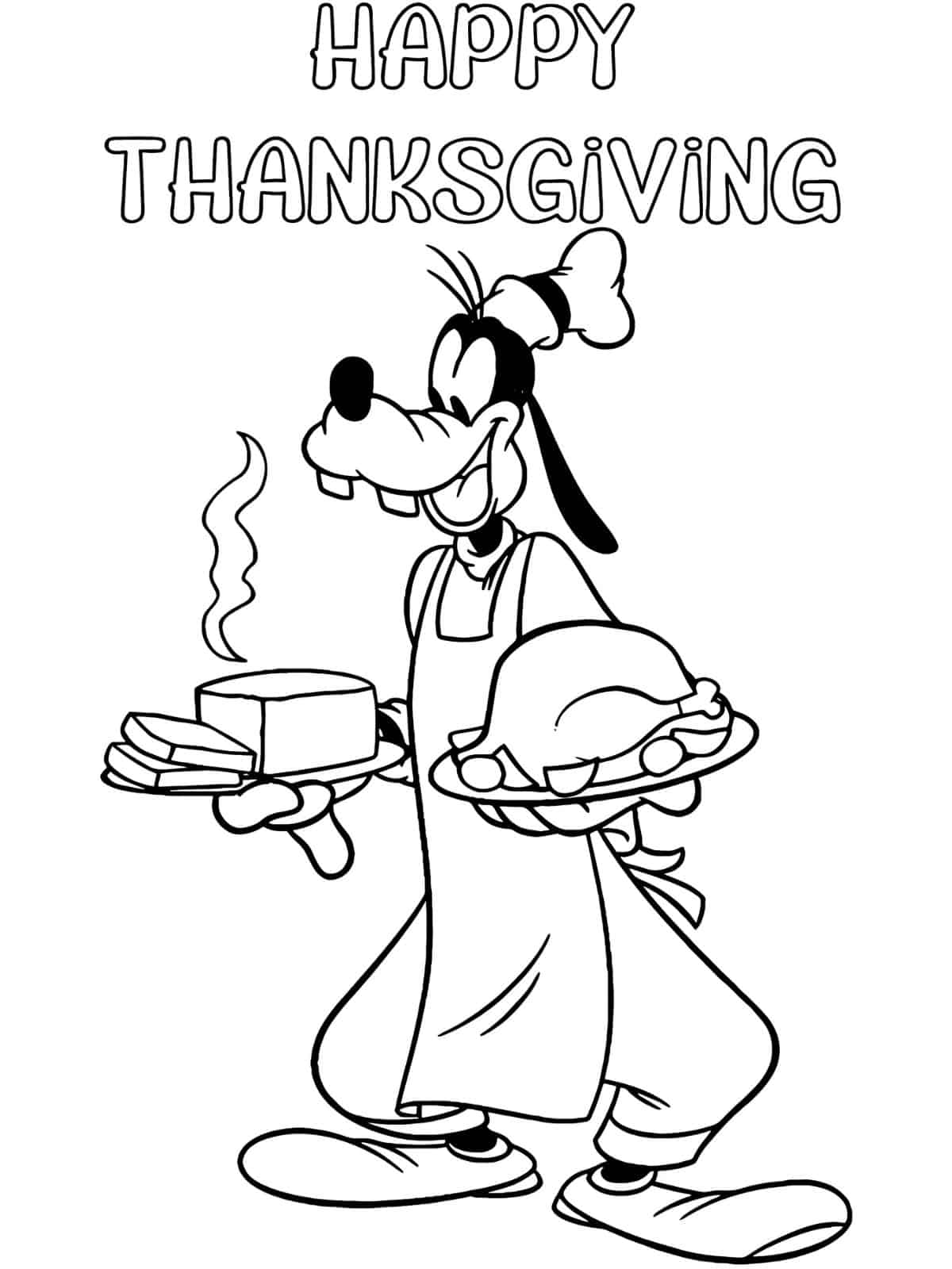 Pluto Disney Thanksgiving Coloring Sheets