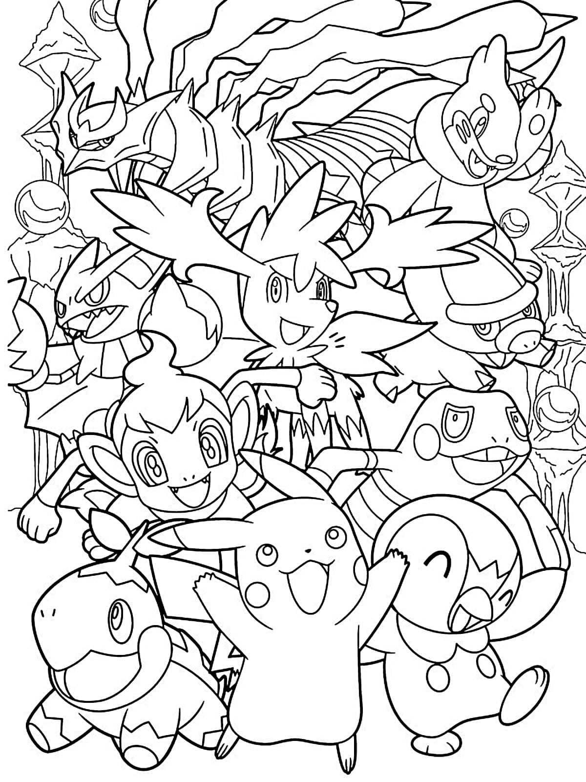 Pokemon Gen Starters Coloring Page