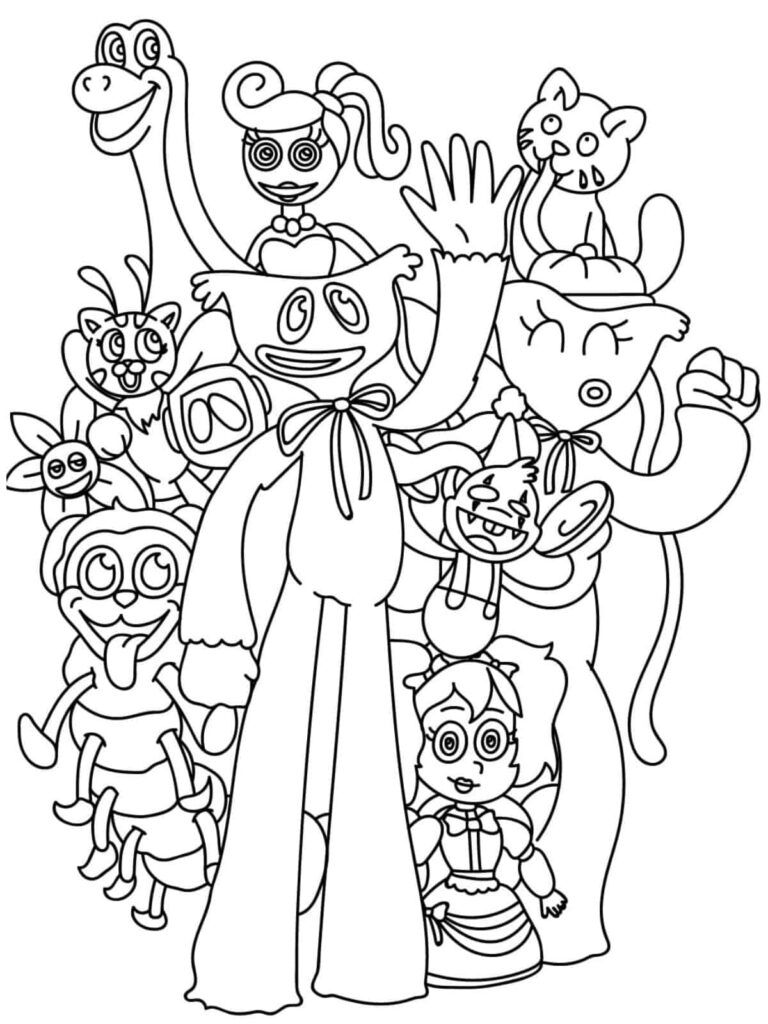 Poppy Playtime Coloring Pages: Color the Cuddles 🧸🎨