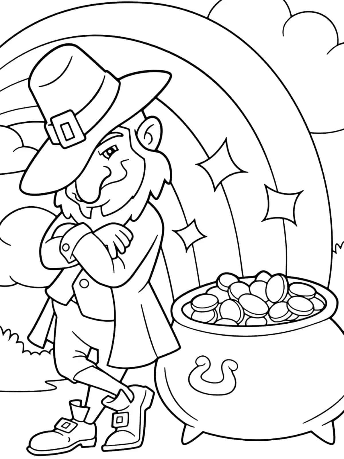 Pot Of Gold Coloring Page