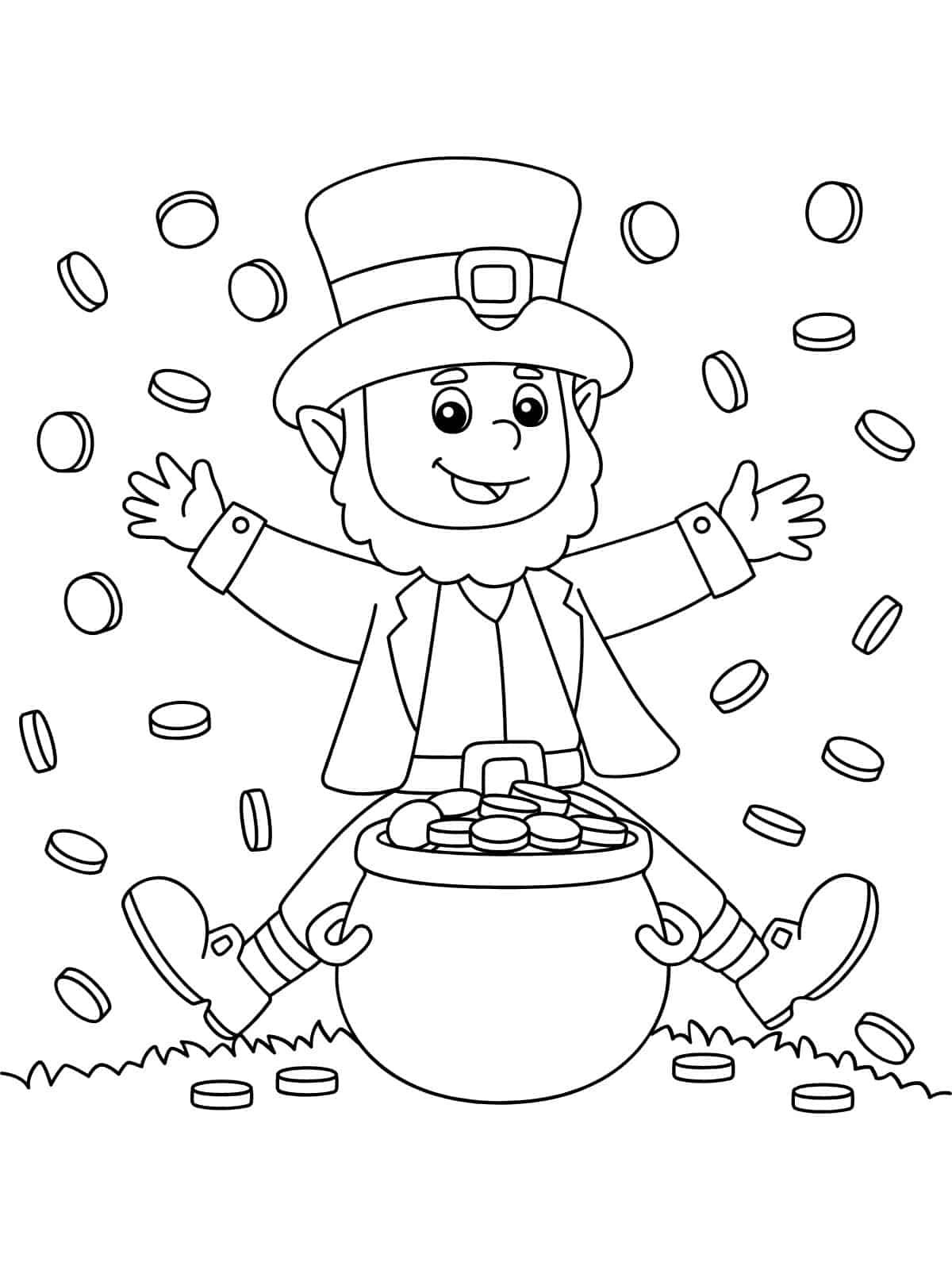 Pot Of Gold Coloring Pages To Color