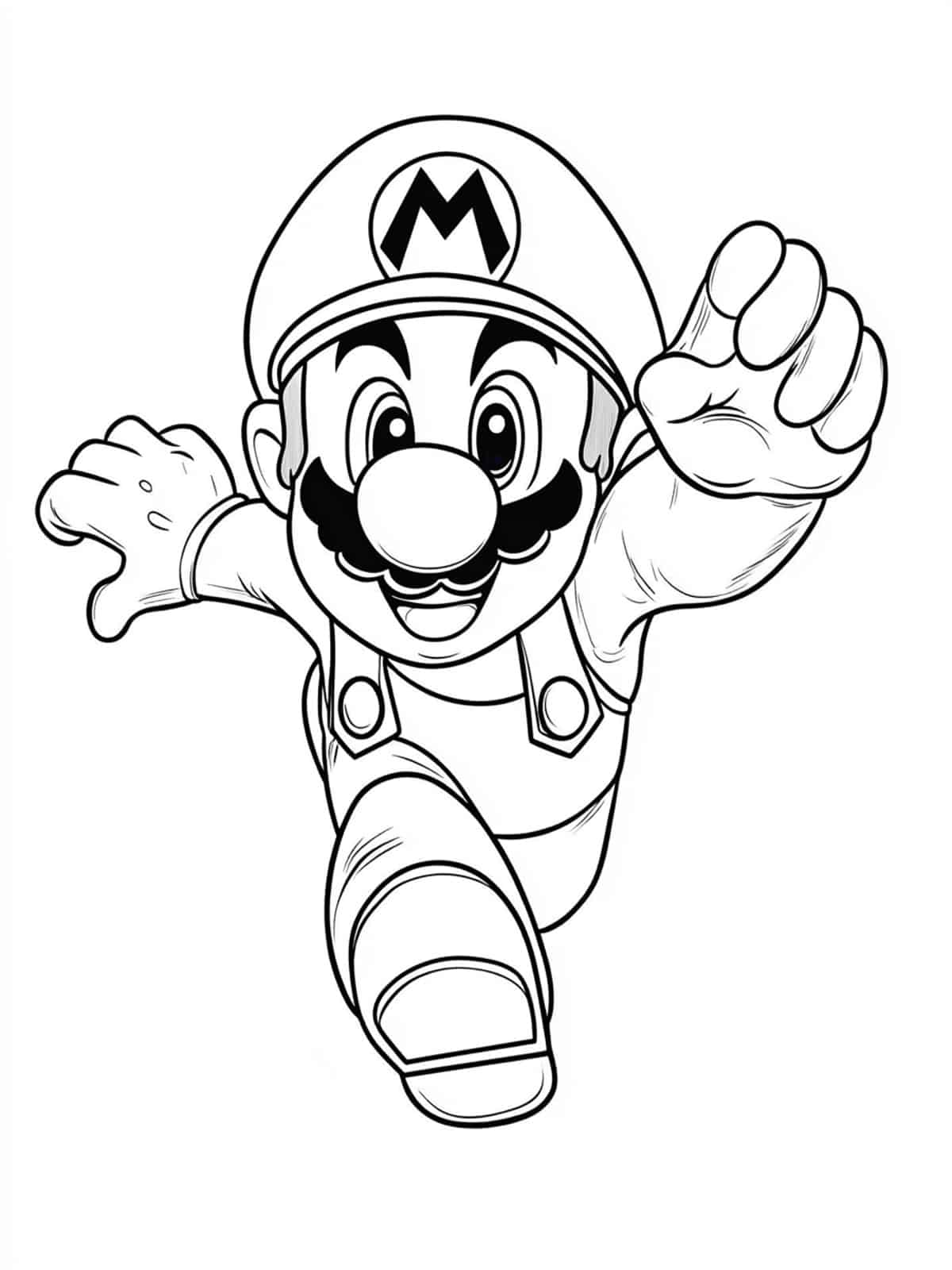 Power Ups In Mario Coloring Pages Simple