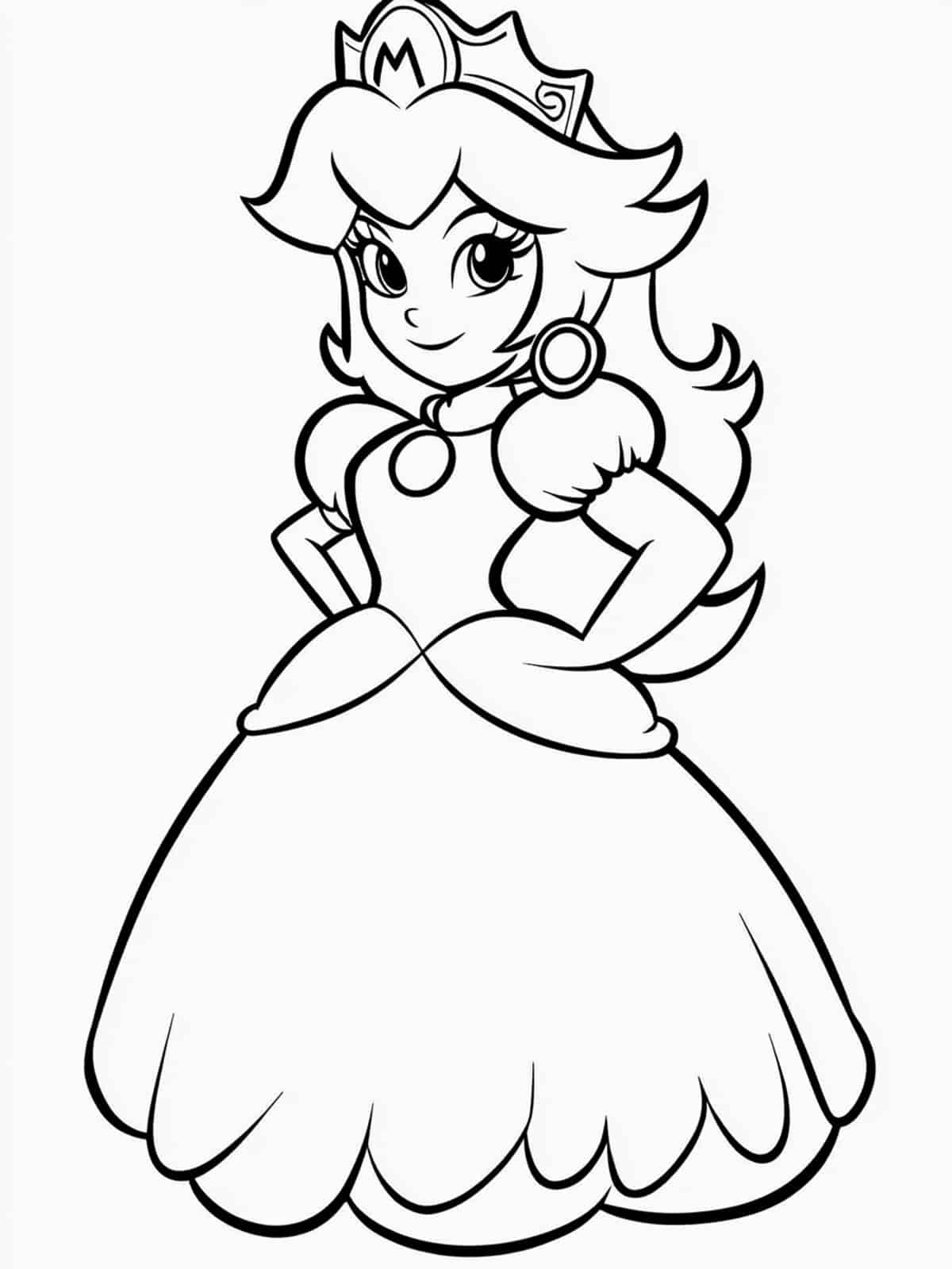 Princess Peach In Mario Coloring Pages