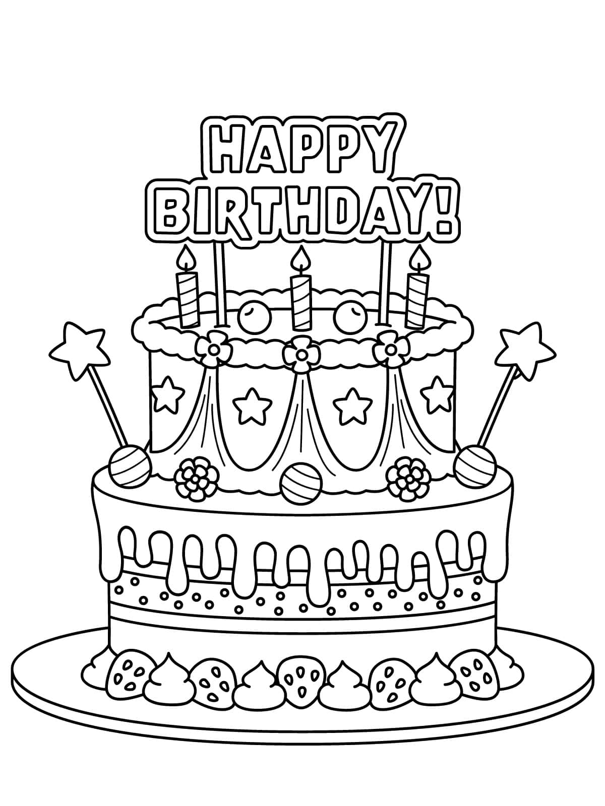 Printable Happy Birthday Coloring Sheets