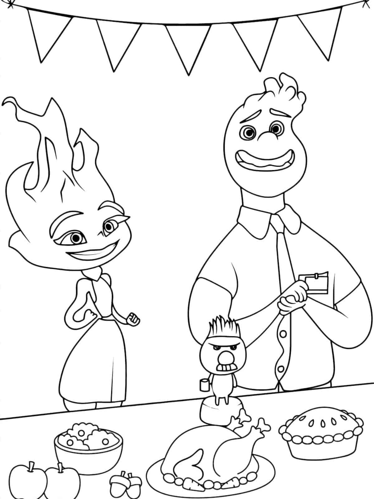 Printable Inside Out Disney Thanksgiving Coloring Sheets