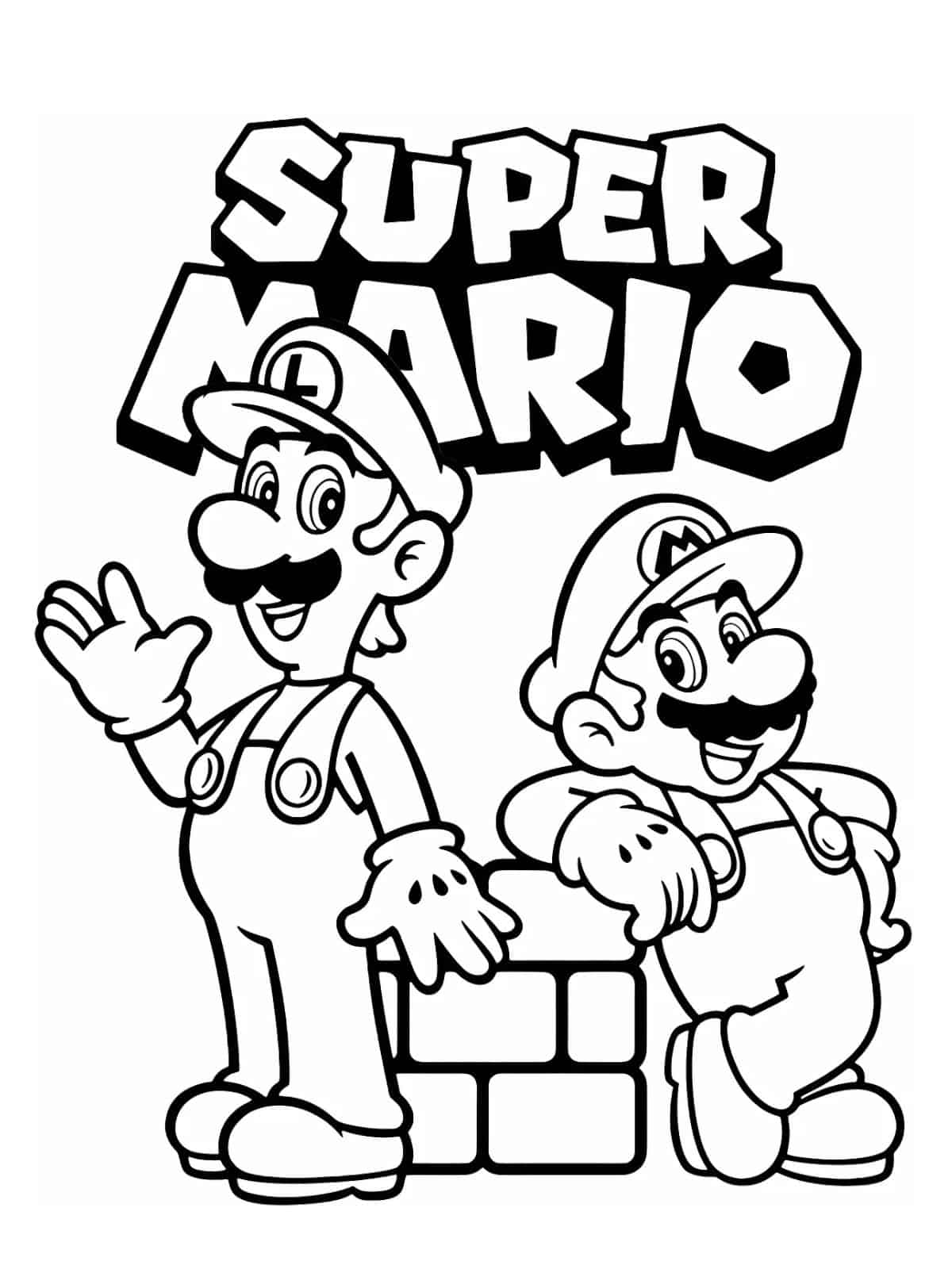 Printable Mario Luigi Coloring Page