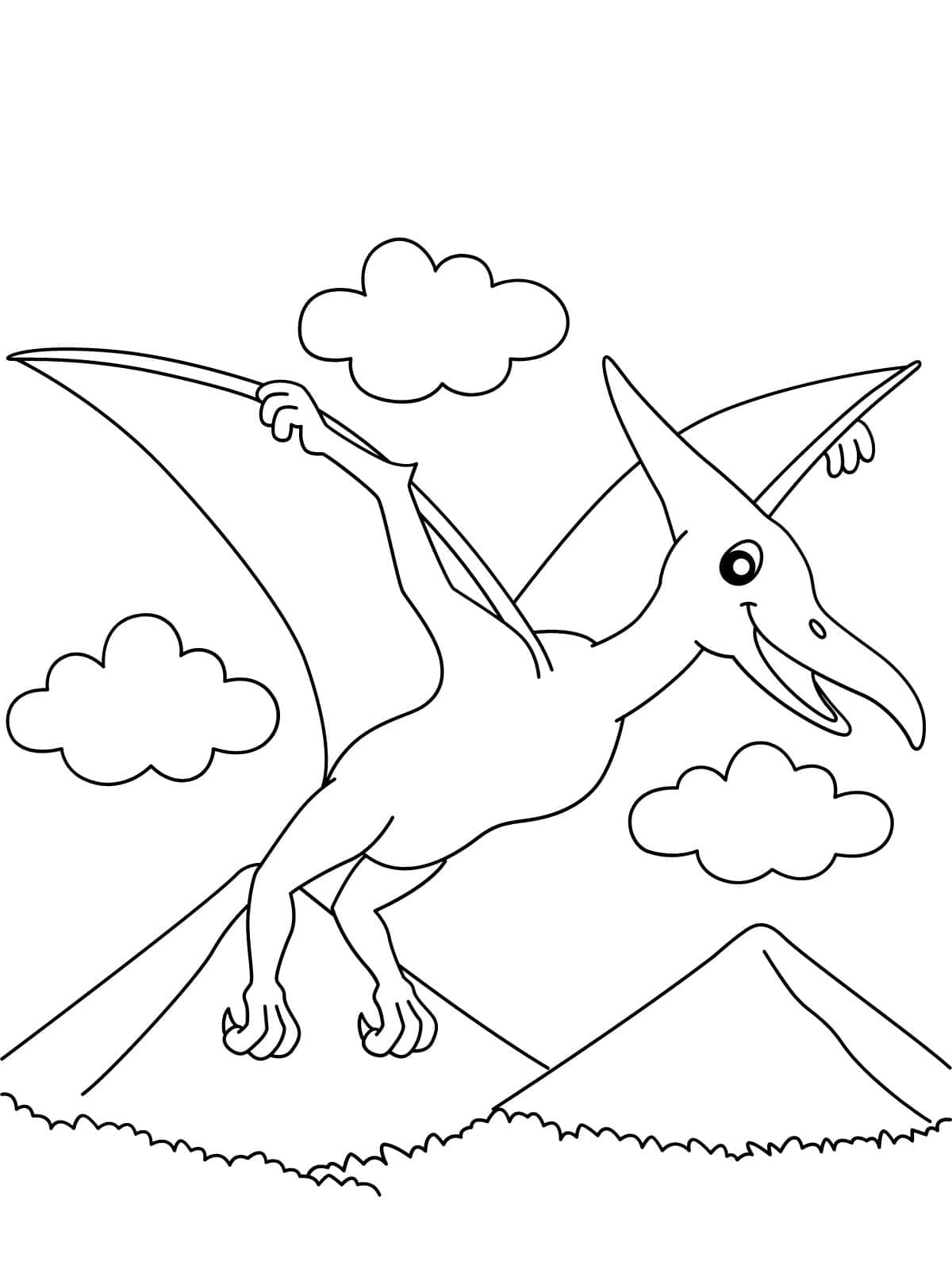 Pterodactyl Dinosaur Coloring Sheets For Kids