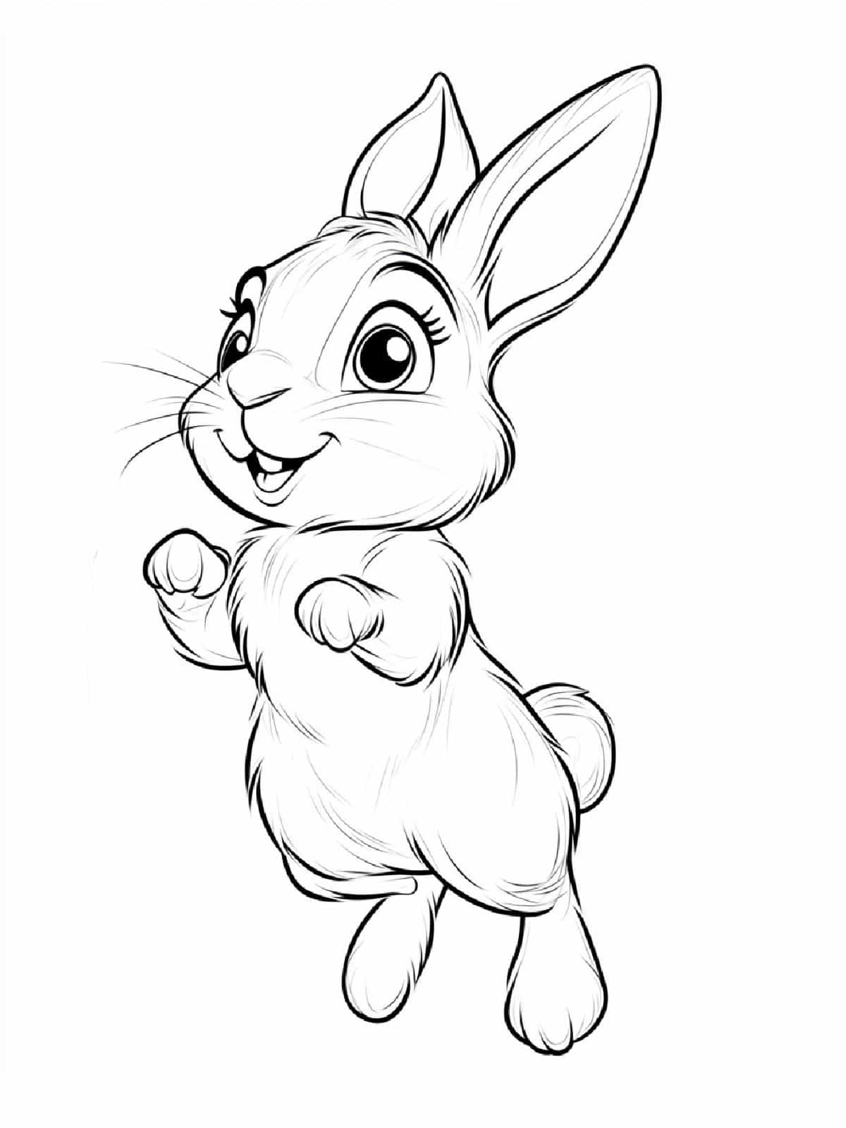 Rabbit Jumping Coloring Pages