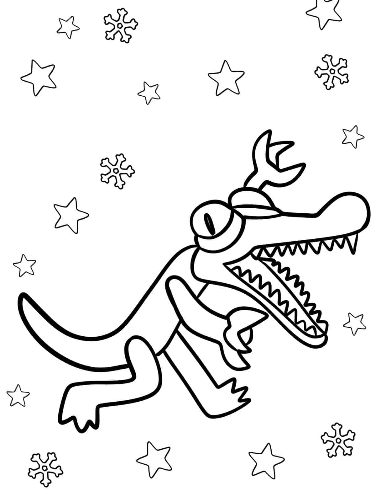 Rainbow Friends Characters In Different Poses Coloring Pages