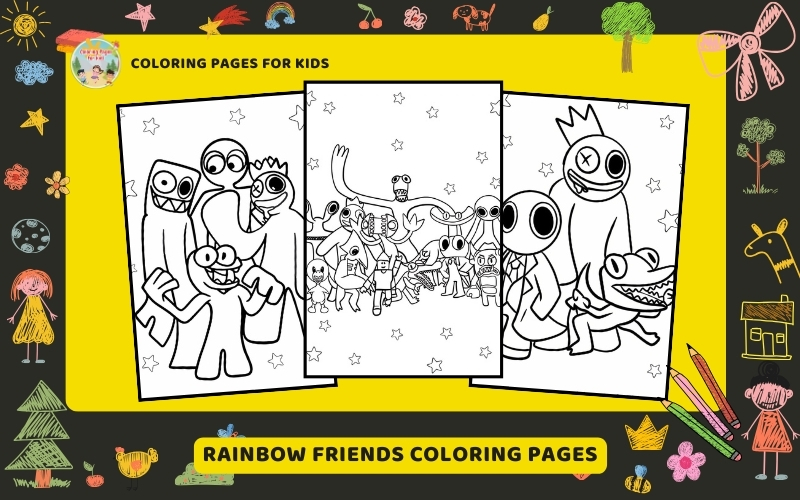 Rainbow Friends Coloring Pages Featured Image