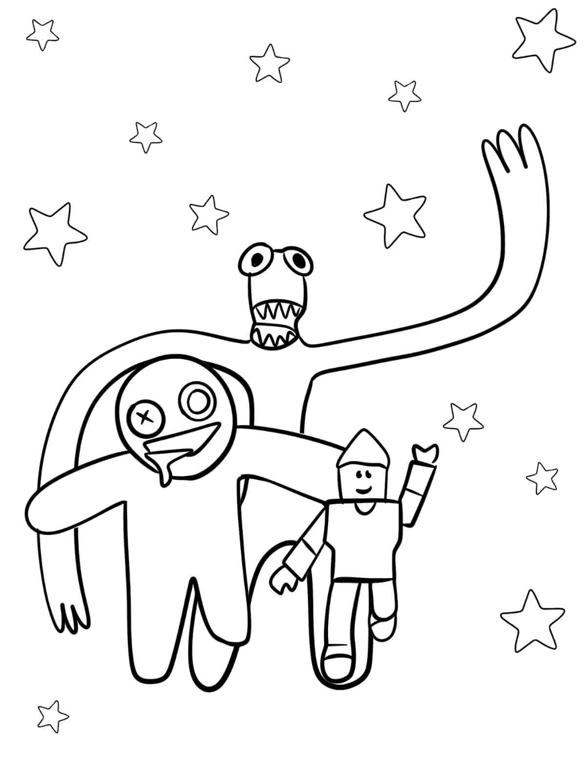 Rainbow Friends Mini Games Coloring Pages