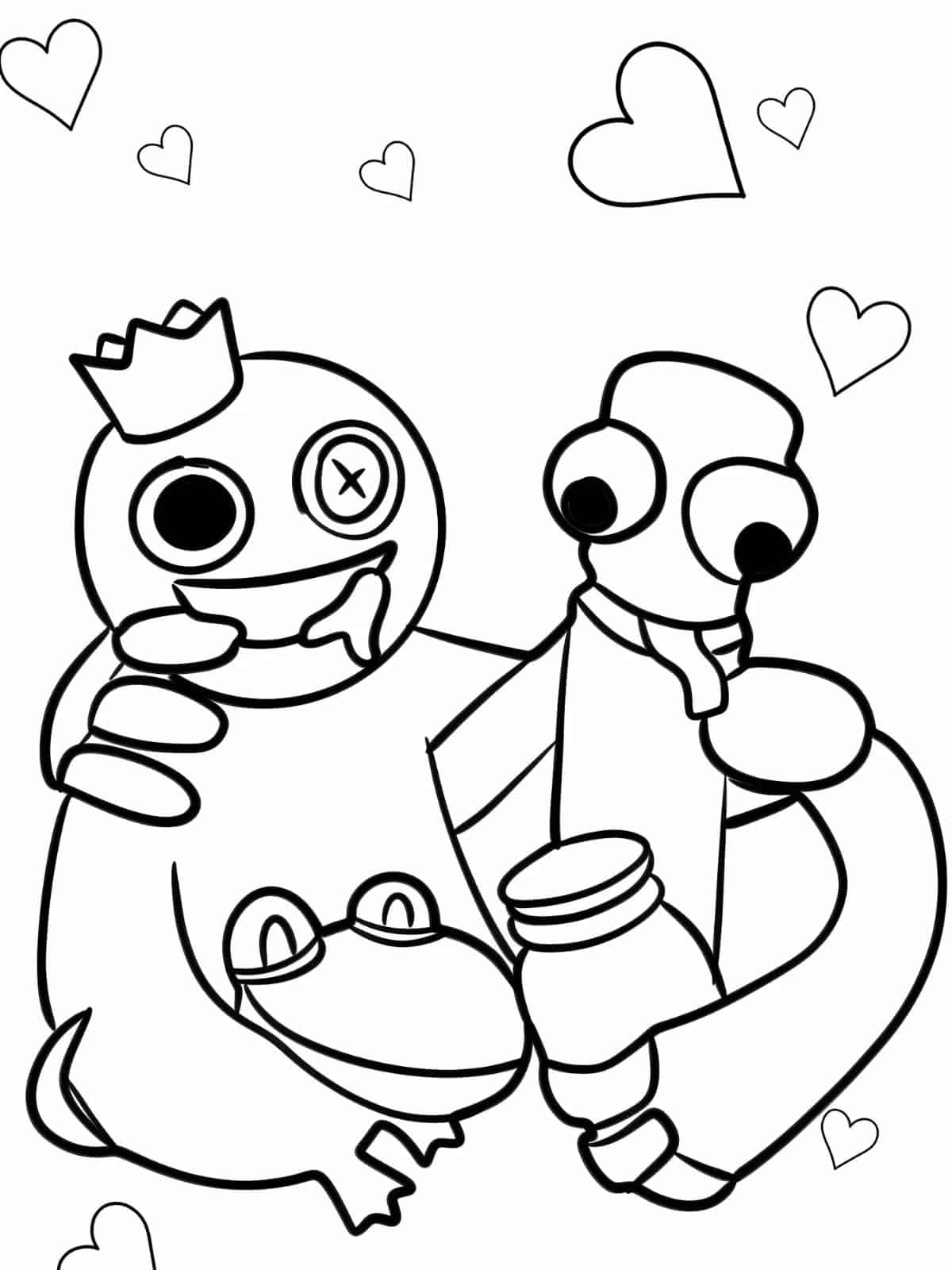 Rainbow Friends Nightmares Coloring Pages