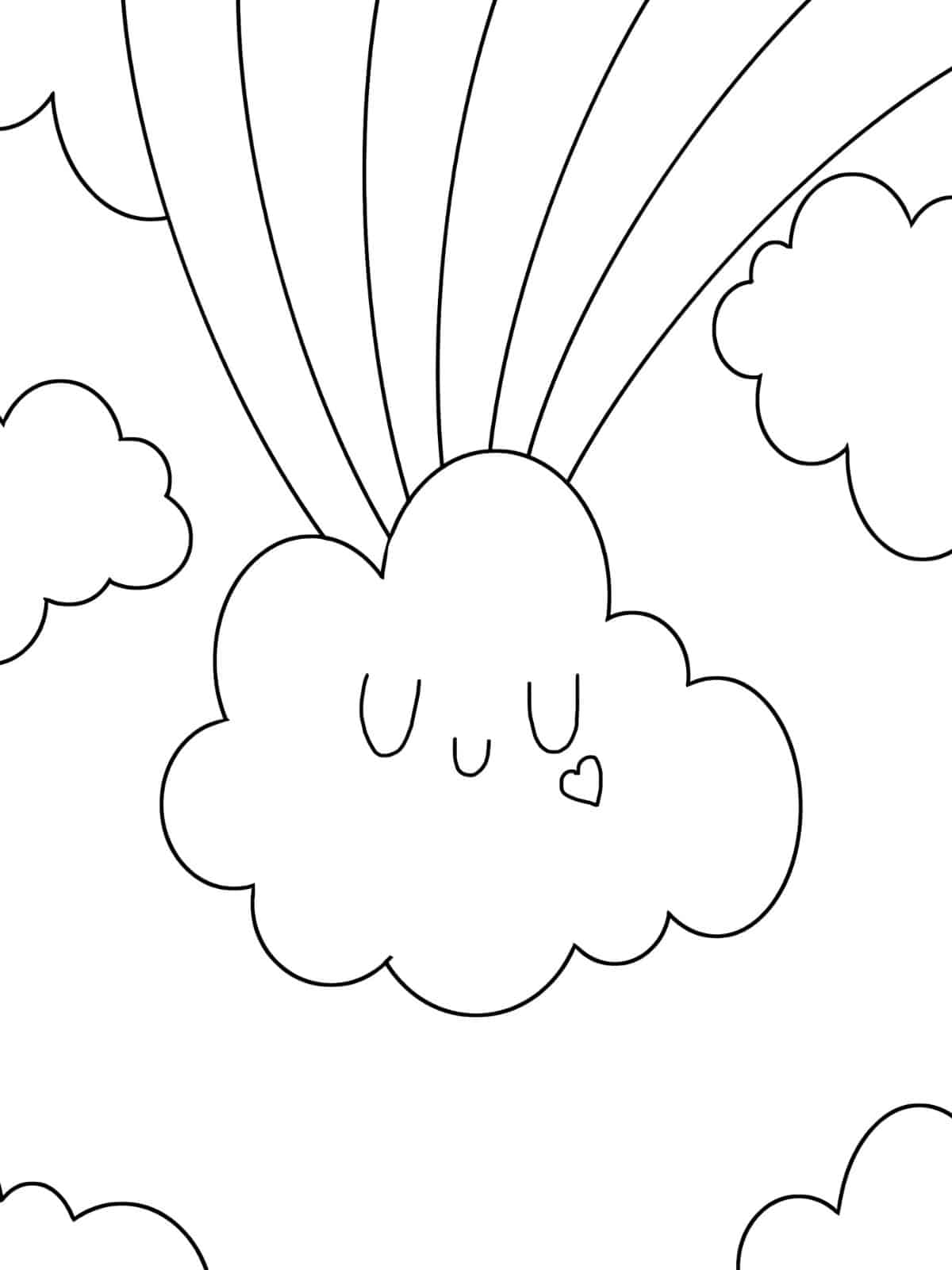 Rainbow With Butterflies Coloring Pages