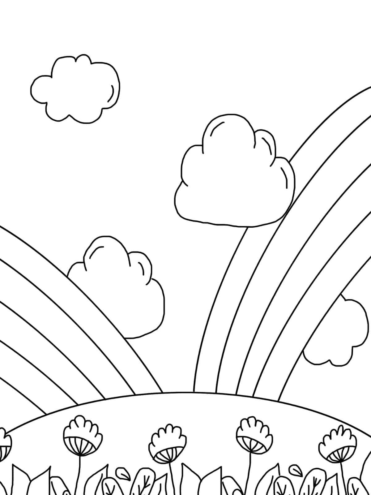 Rainbow With Stars Coloring Pages