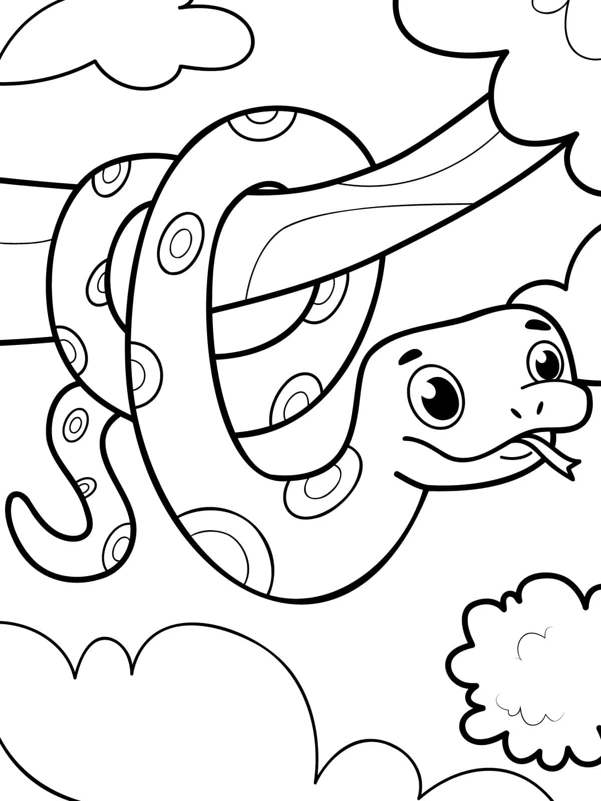 Rainforest Themed Snake Coloring Sheets