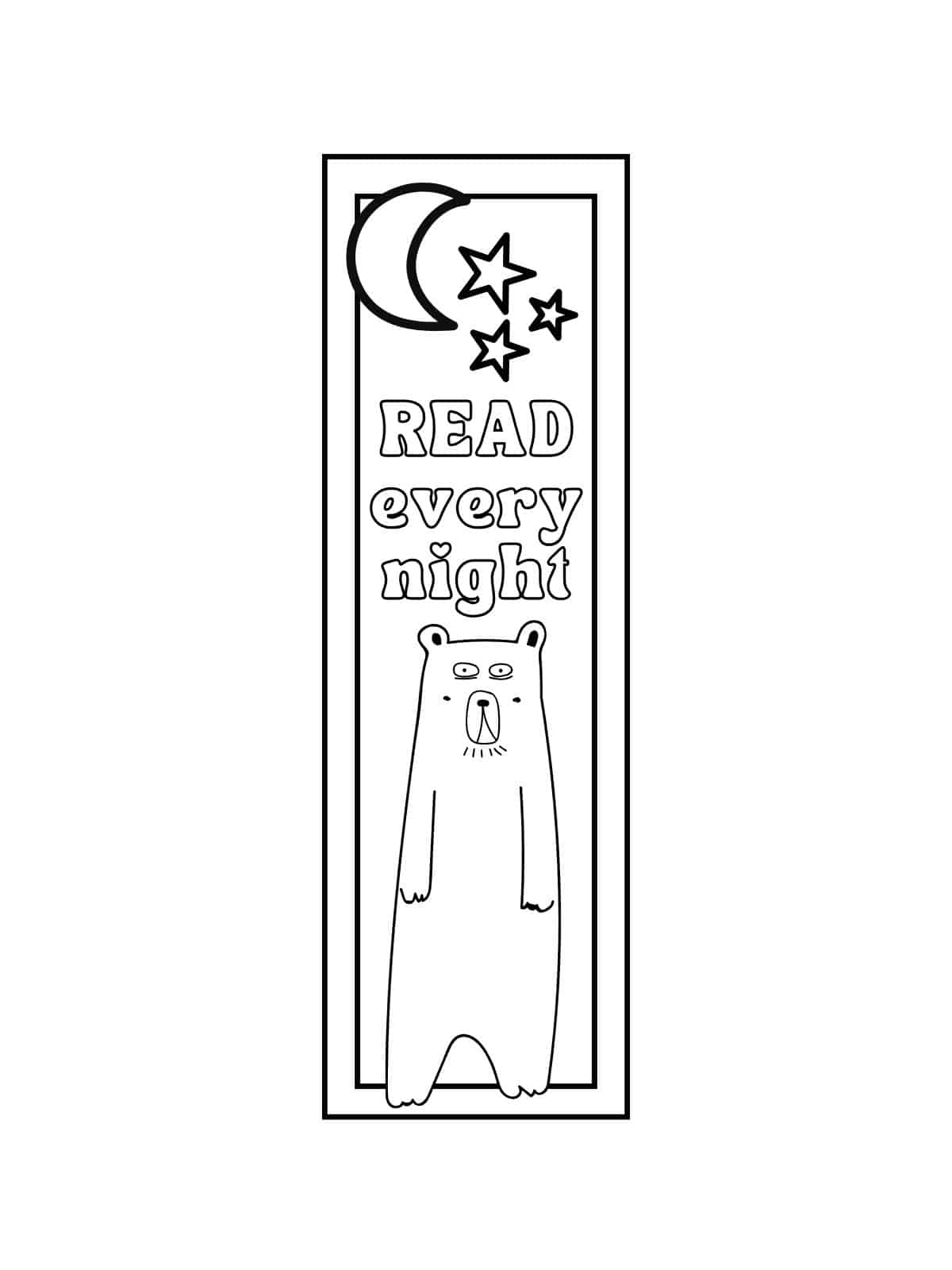 Read Bookmark Coloring Pages