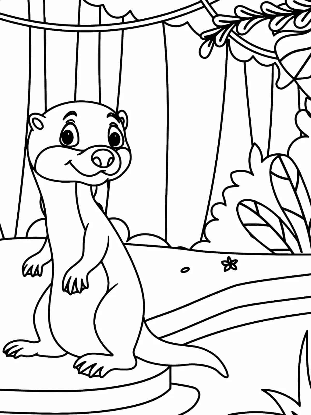 Realistic Otter Coloring Pages