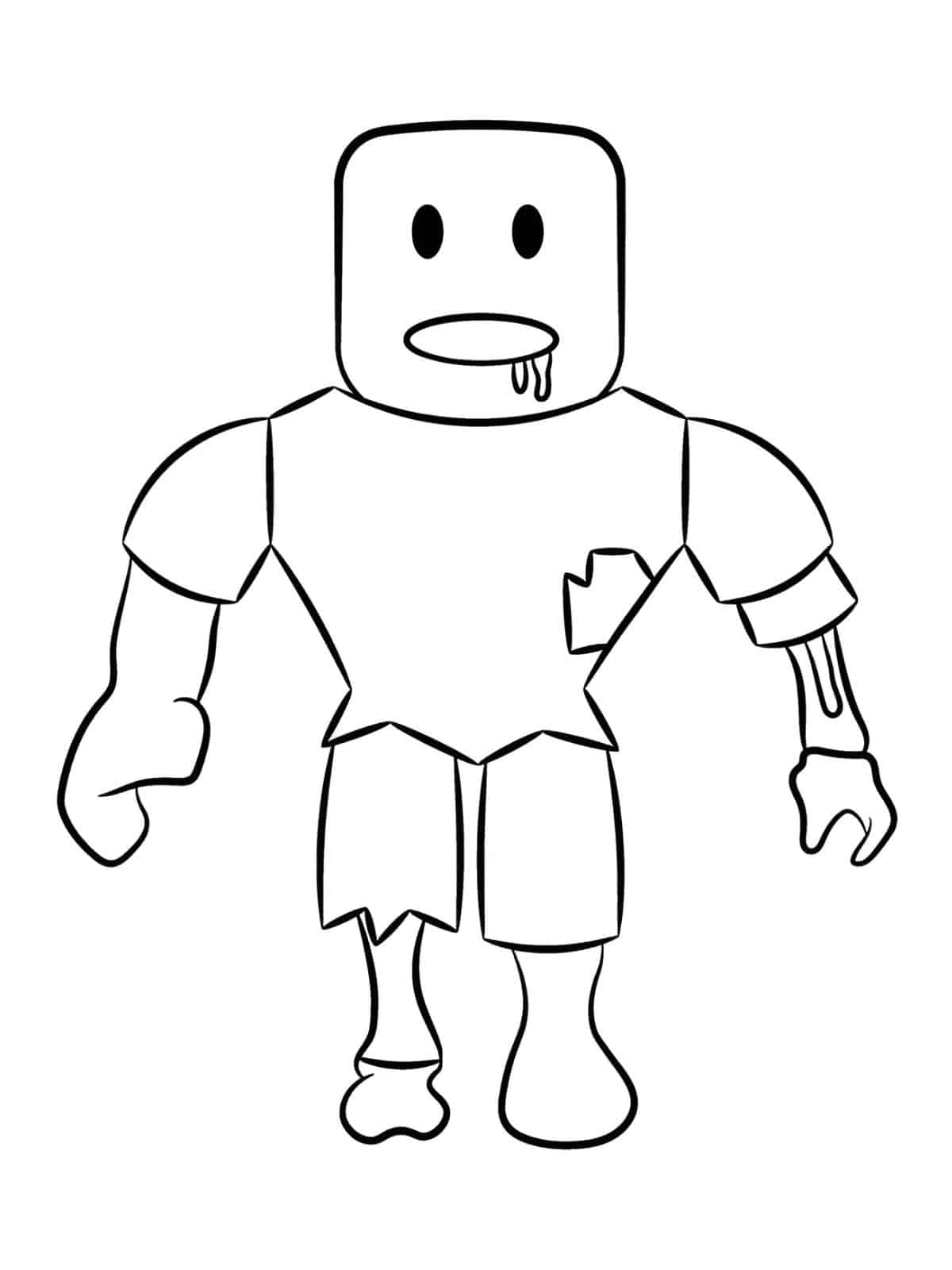 Roblox Drooling Zombie Coloring Pages