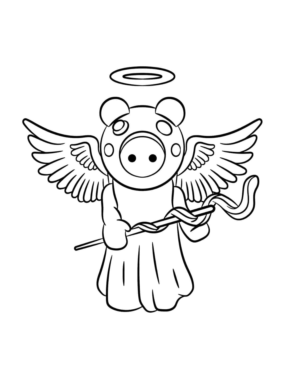 Roblox Piggy Angel Coloring Page